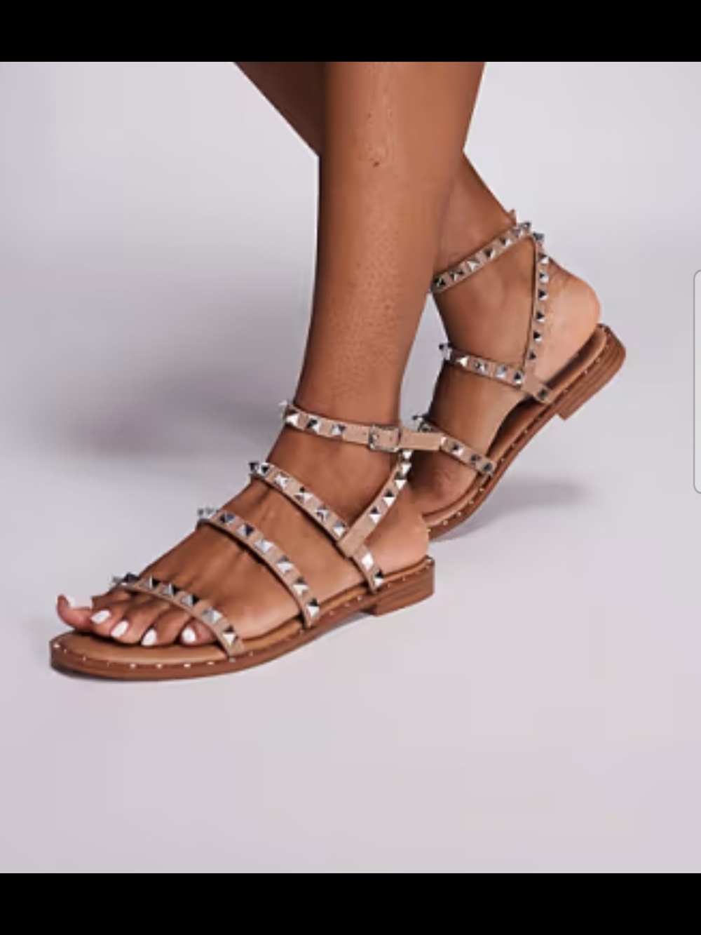 Steve Madden Tan Studded Strappy Sandal - Picture 2 of 8